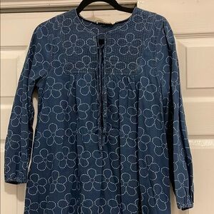 Madewell Blue Casual Long Sleeve Dress